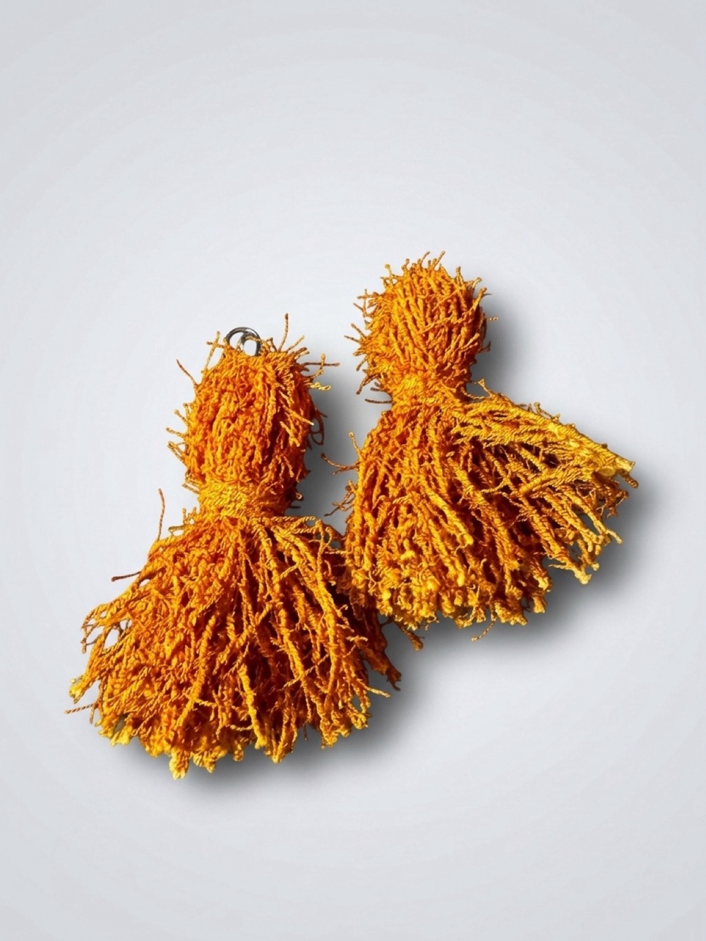 Vibrant Orange Tassel Statement Earrings